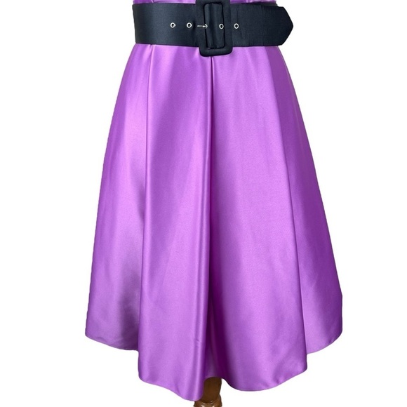 Vintage Y2K Fuchsia Pink Purple Satin Lined Homecoming Special Occasion Dress - Picture 6 of 13